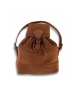 Hunting bags made of brown split leather 34 cm x 26.5 cm