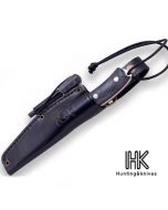 Bushcrafter black leather folder + firesteel