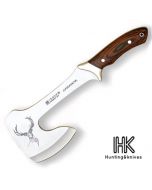 Stamina wood hunting axe with stainless steel bolster