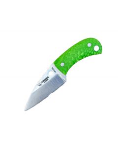 Cudeman Green Yoda Knife with leather sheath