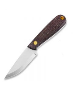 Necker 70 - Bison Micarta -Scandi - Sheath Necker 70 Leather	