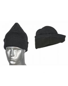 Black acrylic and polar fleece cap with a weight of 0.16lbs.