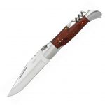 Laguiole pocketknife with red stamina handle, corkscrew, linear lock and 10 cm blade